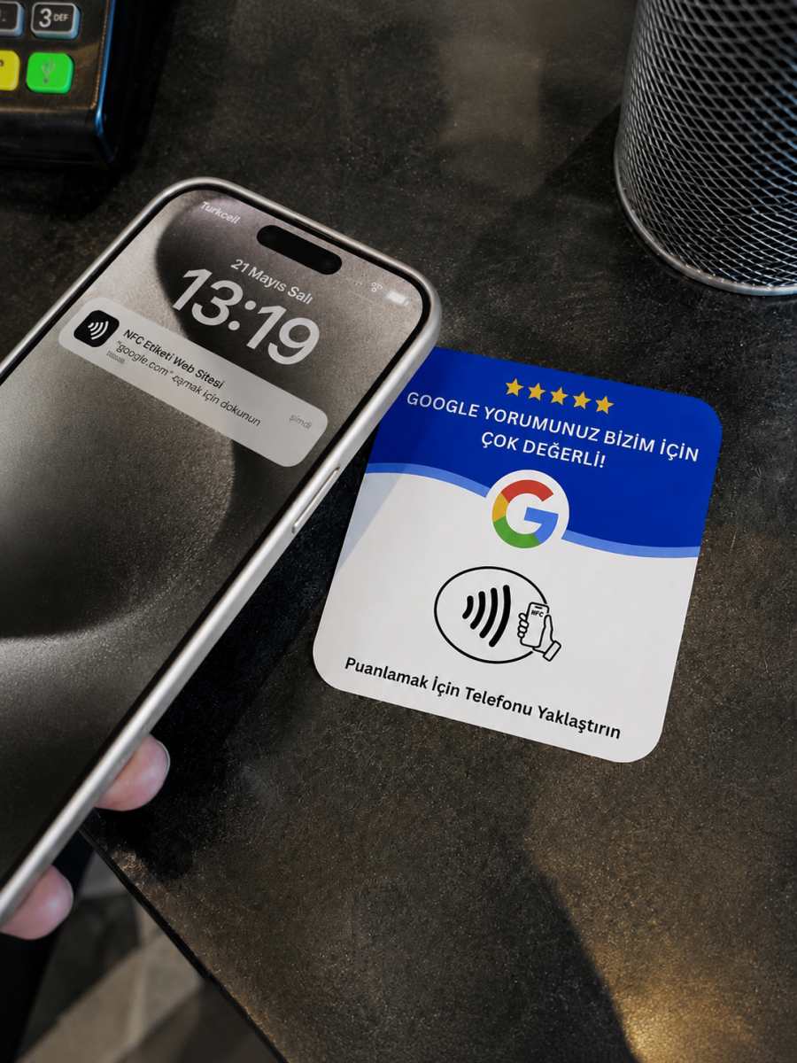 Google NFC Yorum Kartı - (8x8 Kare)
