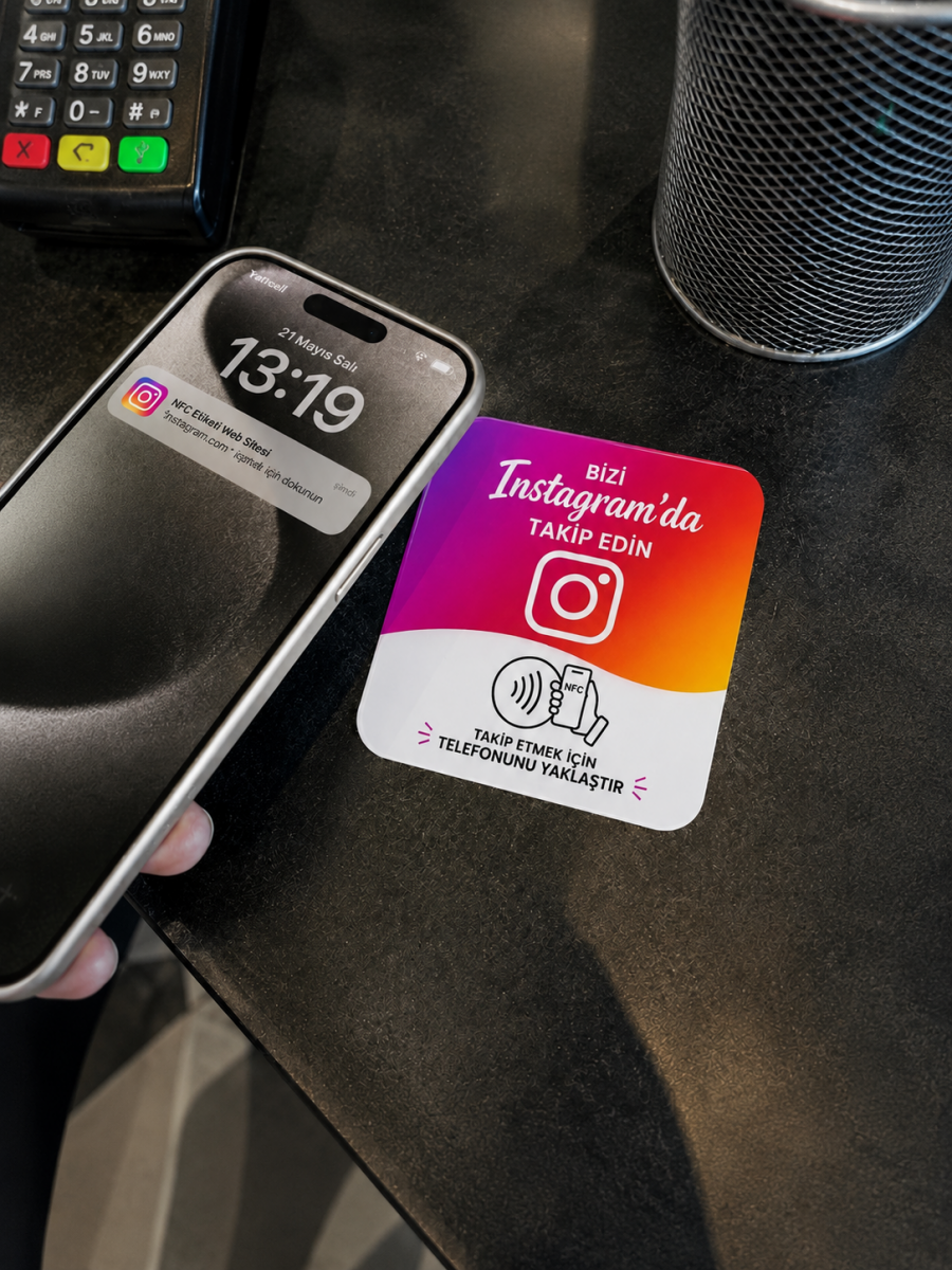 10'lu İnstagram NFC Kartı (8x8 Kare)