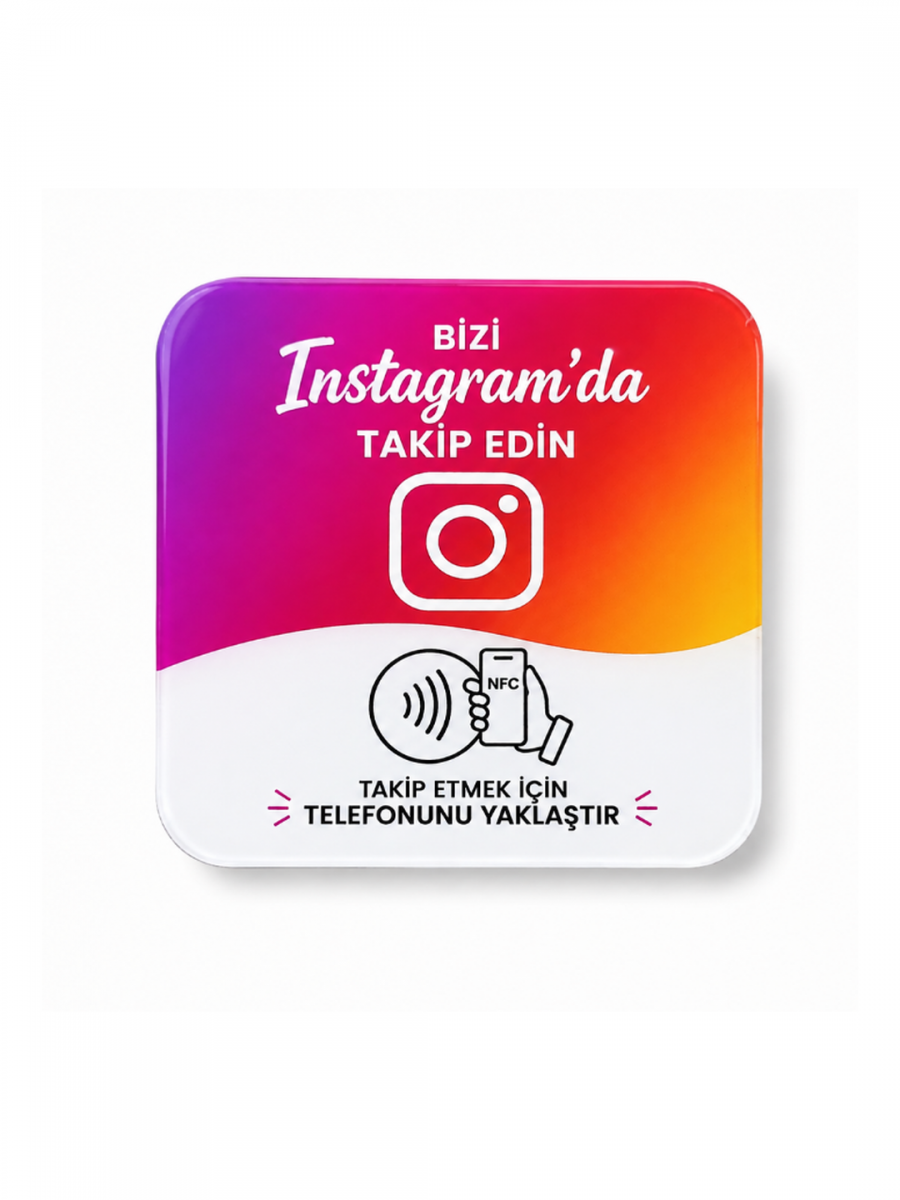 10'lu İnstagram NFC Kartı (8x8 Kare)